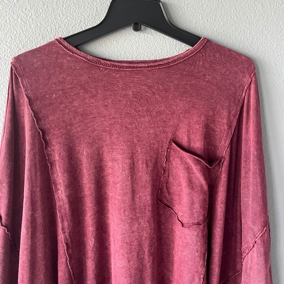 We the Free - Oversized Twofer - Acid Wash Long Sleeve Shirt NWT - Picture 2 of 12